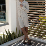 Oatmeal Linen Shorts
