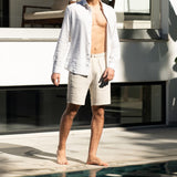 Oatmeal Linen Shorts