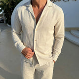 Oatmeal Linen Shorts