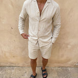 Oatmeal Linen Shorts